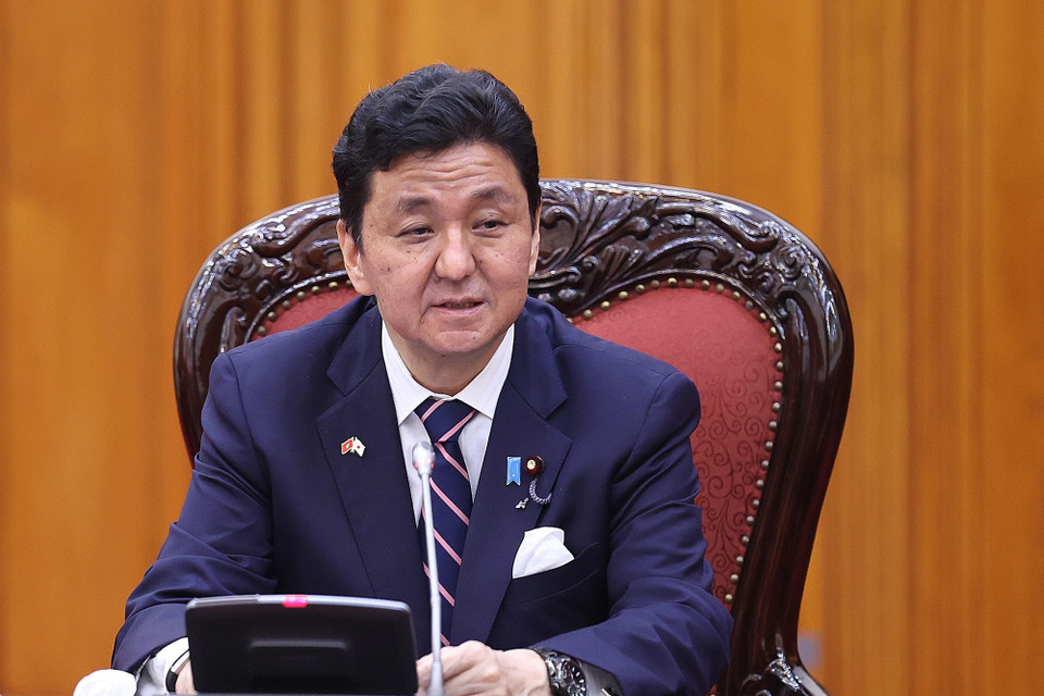 Bộ trưởng Quốc phòng Nhật Bản Kishi Nobuo phát biểu. (Ảnh: Dương Giang/TTXVN)