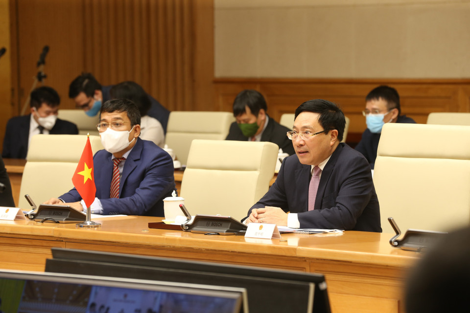 Phó Thủ tướng Thường trực Phạm Bình Minh phát biểu khai mạc Phiên họp lần thứ 13 Ủy ban Chỉ đạo hợp tác song phương Việt Nam-Trung Quốc. (Ảnh: Lâm Khánh/TTXVN)