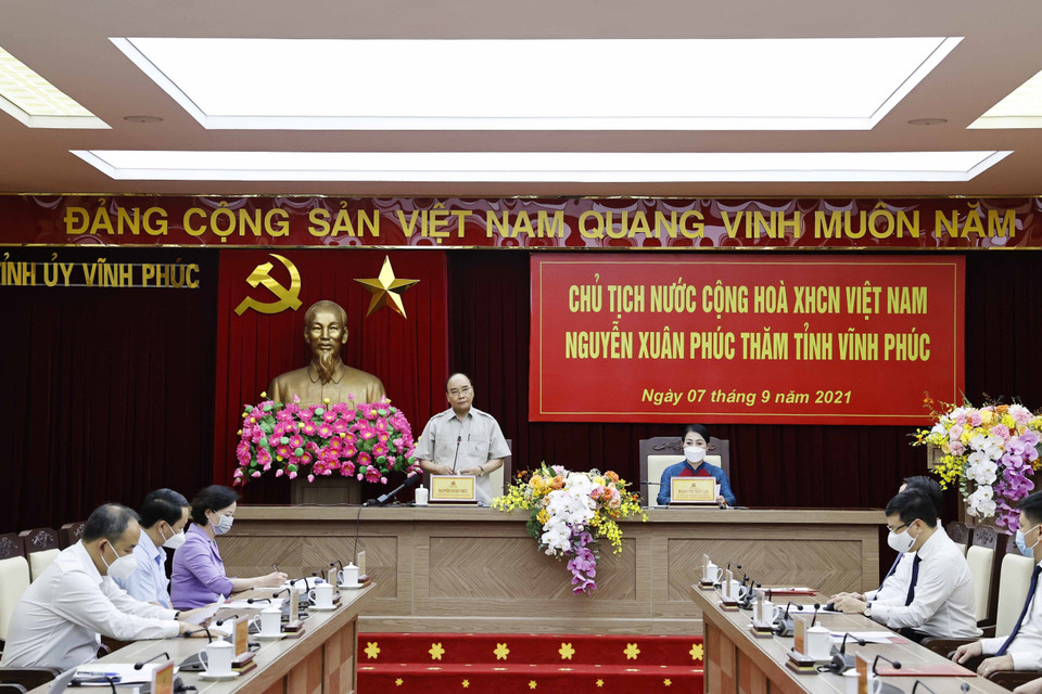 Chủ tịch nước Nguyễn Xuân Phúc phát biểu. (Ảnh: Thống Nhất/TTXVN)