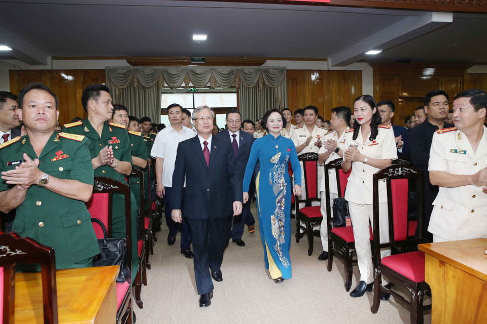 Ông Trần Quốc Vượng, Ủy viên Bộ Chính trị, Thường trực Ban Bí thư dự khai mạc Đại hội. (Ảnh: Phương Hoa/TTXVN)