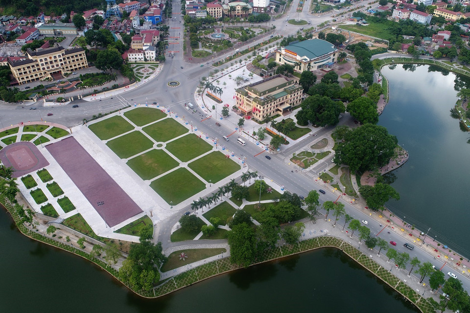 Quảng trường Km5 (Quảng trường 19-8), thành phố Yên Bái. (Ảnh: Đức Tưởng/TTXVN)