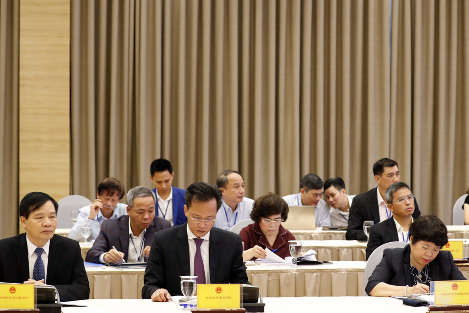 Các đại biểu tham dự hội nghị tại điểm cầu Hà Nội. (Ảnh: Thống Nhất/TTXVN)