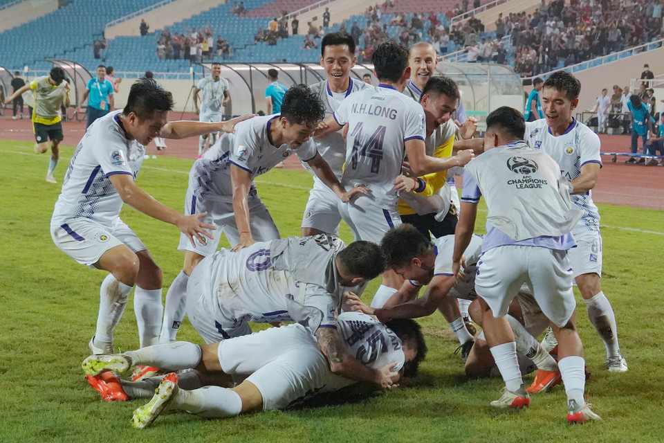 Bàn thắng mang ý nghĩa giải tỏa áp lực cho Hà Nội FC sau những kết quả không tốt ở giai đoạn đầu mùa. (Ảnh: Việt Anh/Vietnam+)