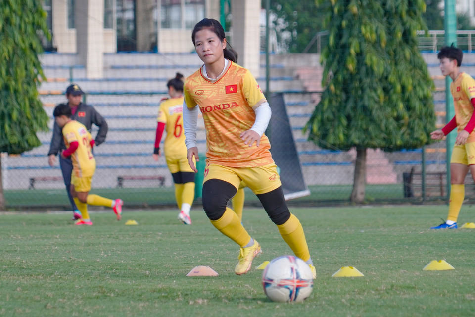 'Bông hoa nở muộn' sinh năm 1994 của Bóng đá Nữ Việt Nam - tiền vệ Dương Thị Vân. (Ảnh: Việt Anh/Vietnam+)