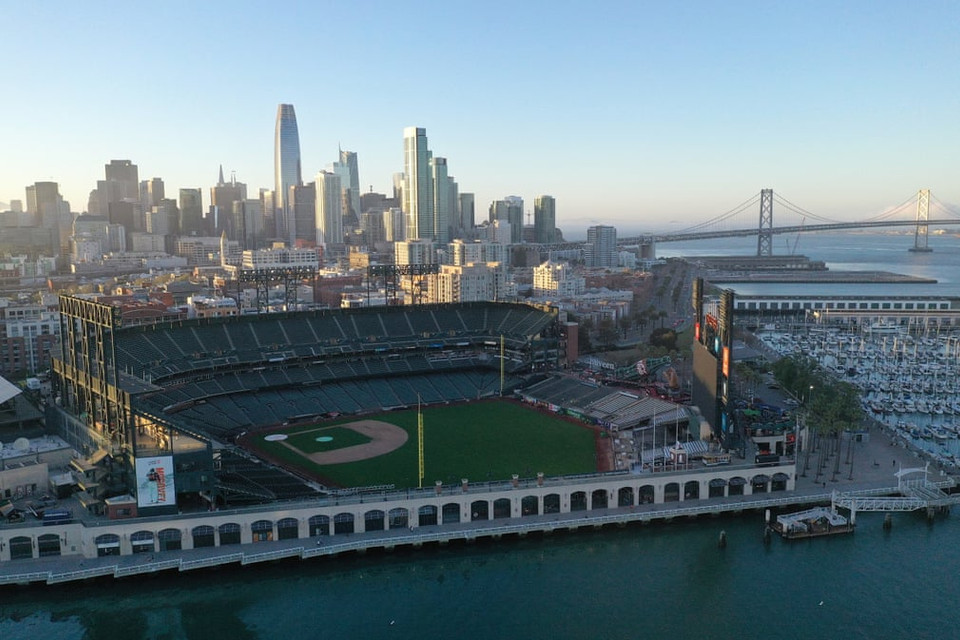 Sân vận động bóng chày Oracle Park của San Francisco Giants để trống vì giải đấu bị trì hoãn. (Ảnh: Getty)