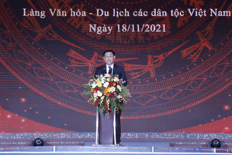 Chủ tịch Quốc hội Vương Đình Huệ phát biểu. (Ảnh: Doãn Tấn/TTXVN)