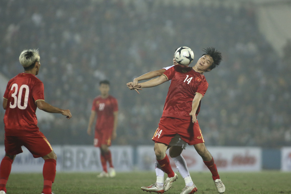 Bàn thắng này giúp đội tuyển Việt Nam tiếp tục chơi trên chân đội U22 và áp đảo trong hiệp hai. (Ảnh: Hiển Nguyễn/Vietnam+) 