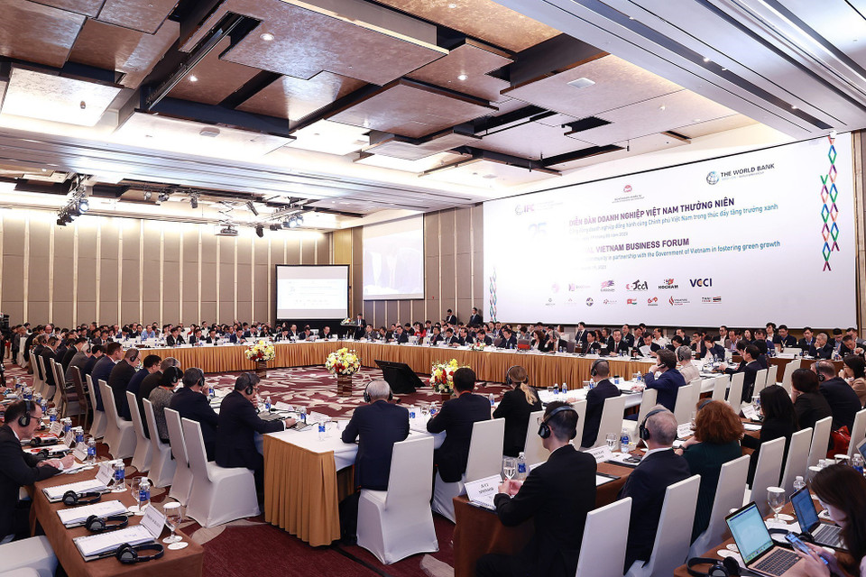 Diễn đàn doanh nghiệp Việt Nam thường niên 2023. (Ảnh: Dương Giang/TTXVN)
