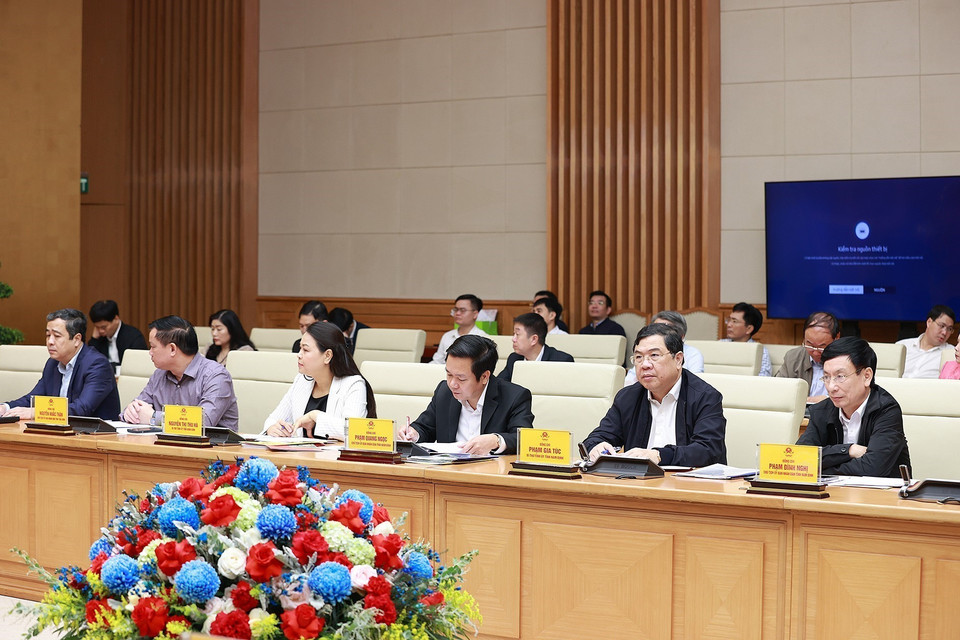 Đại diện tỉnh Ninh Binh, Nam Định, Hà Nam tham dự cuộc họp.(Ảnh: Dương Giang/TTXVN)