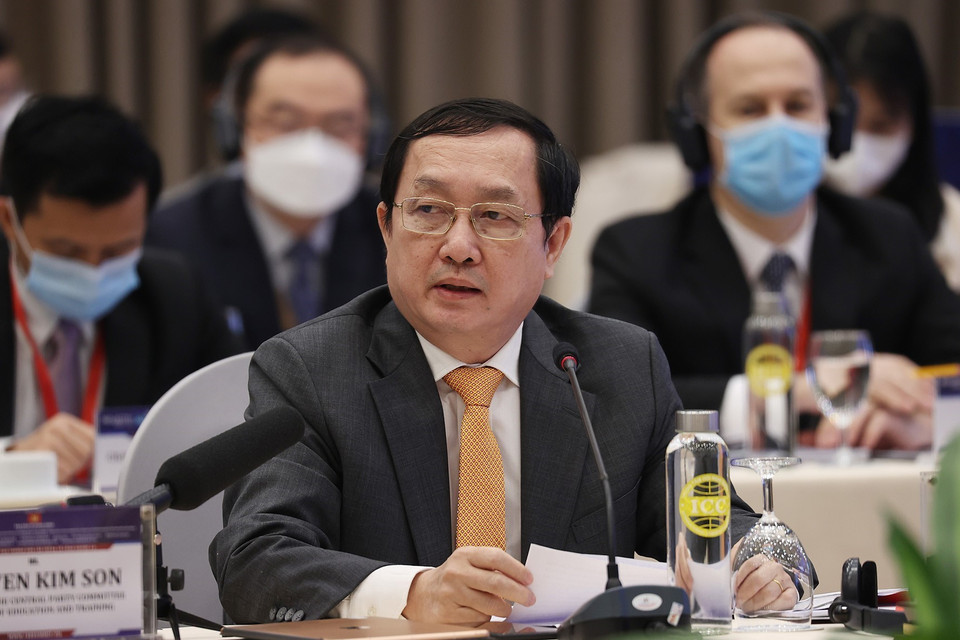 Bộ trưởng Bộ Khoa học và Công nghệ Huỳnh Thành Đạt phát biểu. (Ảnh: Dương Giang/TTXVN)