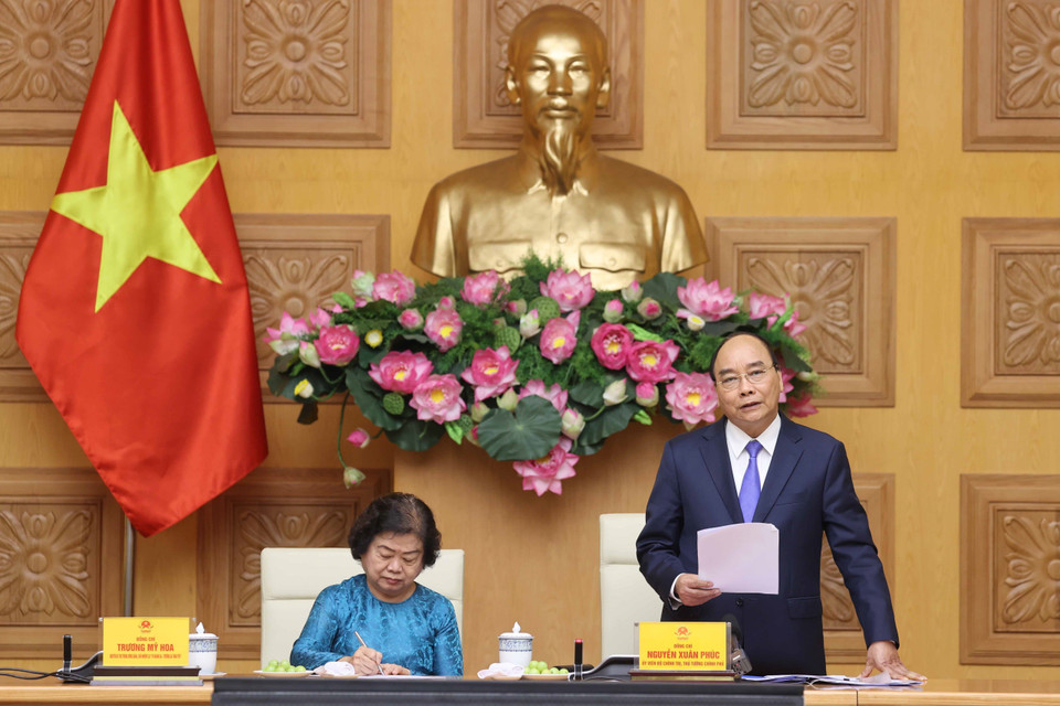 Thủ tướng Nguyễn Xuân Phúc phát biểu. (Ảnh: Thống Nhất/TTXVN)