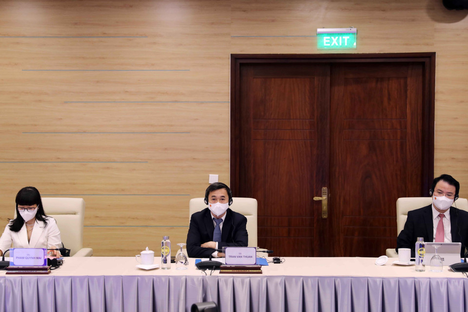 Đoàn đại biểu Việt Nam tại điểm cầu Hà Nội. (Ảnh: Thống Nhất/TTXVN)