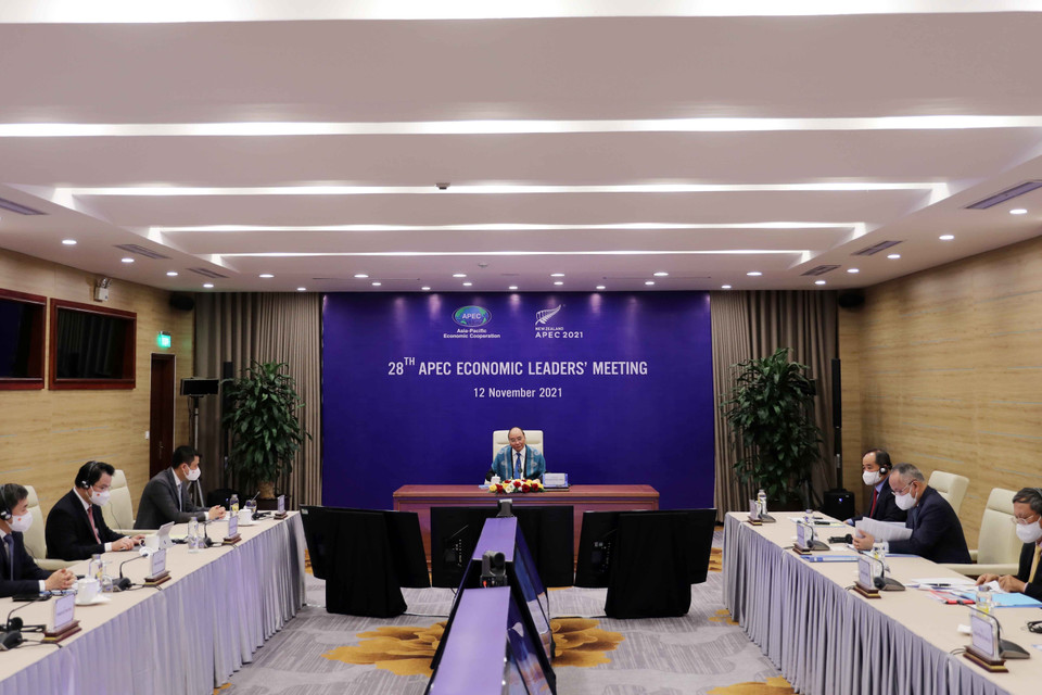 Hội nghị cũng sẽ bàn thảo chương trình nghị sự dài hạn của APEC về chính sách kinh tế vĩ mô và cải cách cơ cấu, cũng như nỗ lực thúc đẩy phát triển bền vững, bao trùm và dựa trên nền tảng số. (Ảnh: Thống Nhất/TTXVN)