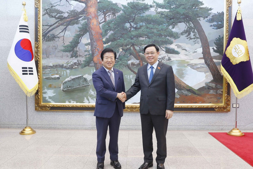 Chủ tịch Quốc hội Vương Đình Huệ đang có chuyến thăm chính thức Hàn Quốc theo lời mời của Chủ tịch Quốc hội Park Byeong-seug. (Ảnh: Doãn Tấn/TTXVN)