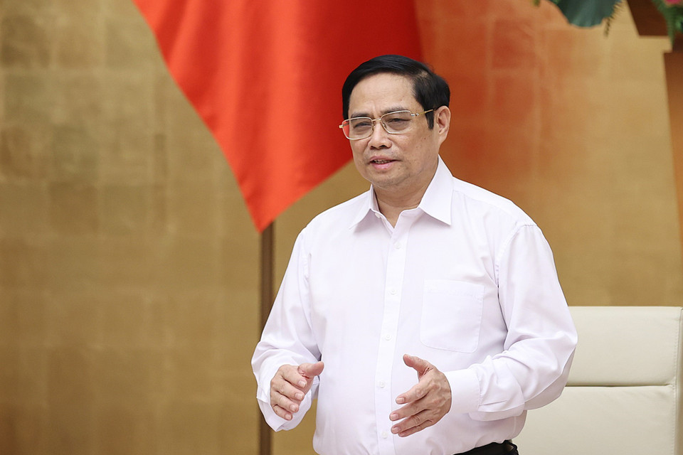 Thủ tướng Phạm Minh Chính chủ trì Phiên họp Chính phủ thường kỳ tháng 9. (Ảnh: Dương Giang/TTXVN)