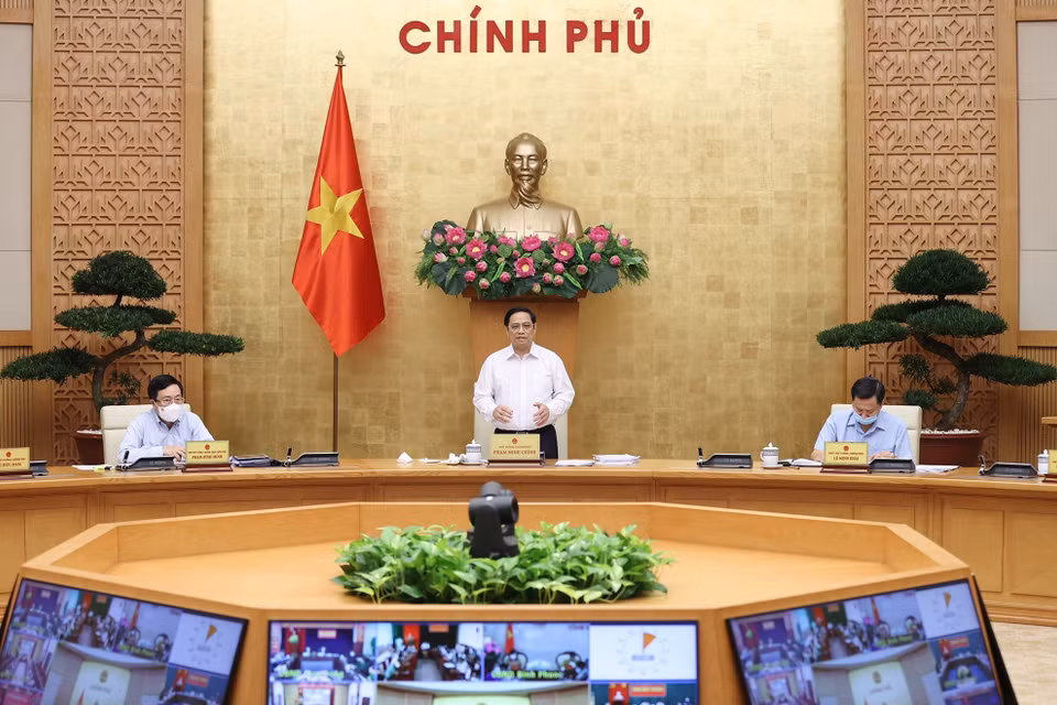 Thủ tướng Phạm Minh Chính chủ trì Phiên họp Chính phủ thường kỳ tháng 9. (Ảnh: Dương Giang/TTXVN)