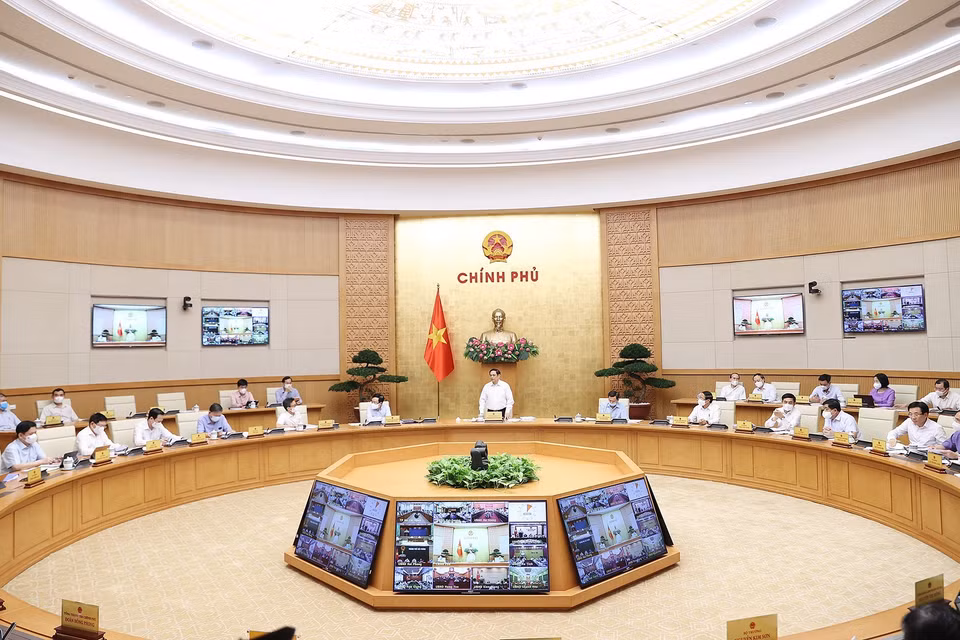 Thủ tướng Phạm Minh Chính chủ trì Phiên họp Chính phủ thường kỳ tháng 9. (Ảnh: Dương Giang/TTXVN)