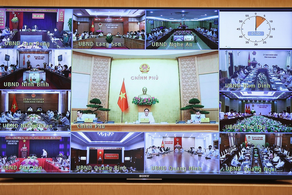 Toàn cảnh cuộc họp theo hình thức trực tuyến. (Ảnh: Dương Giang/TTXVN)