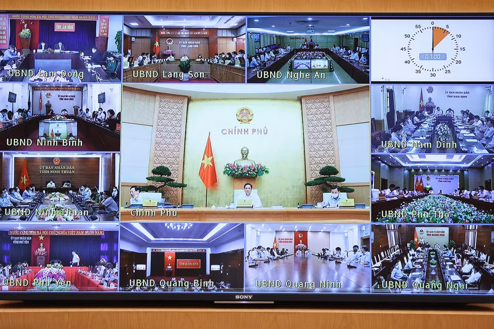 Toàn cảnh cuộc họp theo hình thức trực tuyến. (Ảnh: Dương Giang/TTXVN)