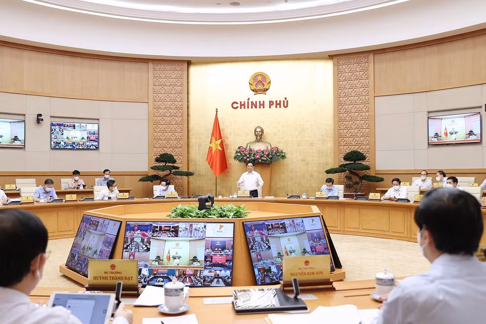 Thủ tướng Phạm Minh Chính chủ trì Phiên họp Chính phủ thường kỳ tháng 9. (Ảnh: Dương Giang/TTXVN)