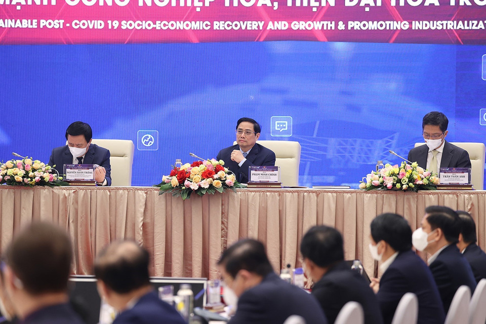 Diễn đàn cấp cao về công nghiệp 4.0 lần thứ 3 gồm 10 phiên hội thảo chuyên đề (diễn ra từ ngày 9/11-18/11/2021) và phiên toàn thể (sáng 6/12).(Ảnh: Dương Giang/TTXVN)