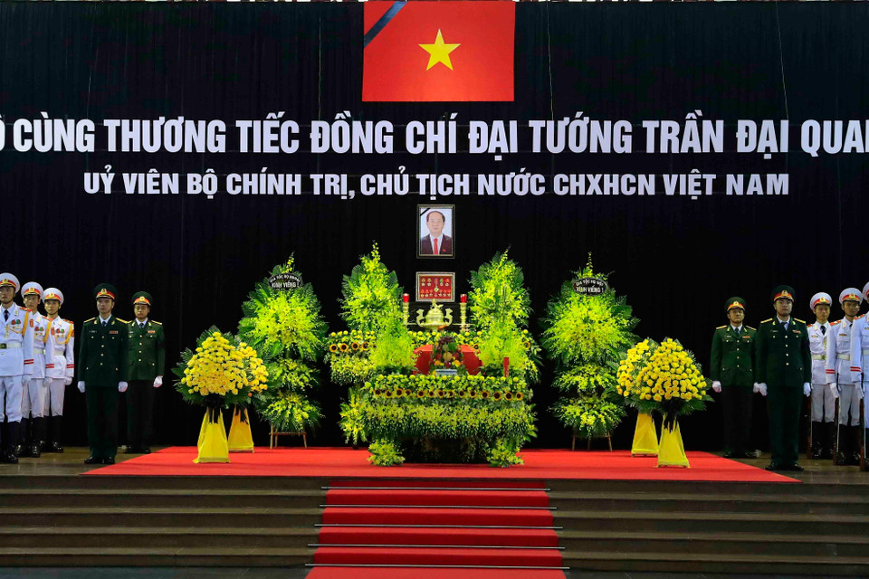 Nhà tang lễ quốc gia, số 5 Trần Thánh Tông (Hà Nội), nơi tổ chức Quốc tang Chủ tịch nước Trần Đại Quang.( Ảnh: TTXVN)