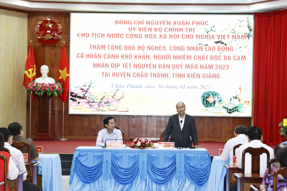 Chủ tịch nước Nguyễn Xuân Phúc phát biểu. (Ảnh: Thống Nhất/TTXVN)