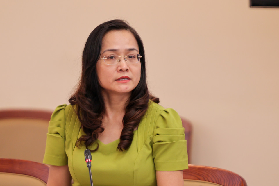 Đại diện Bảo hiểm xã hội Việt Nam phát biểu ý kiến. (Ảnh: Minh Sơn/Vietnam+)