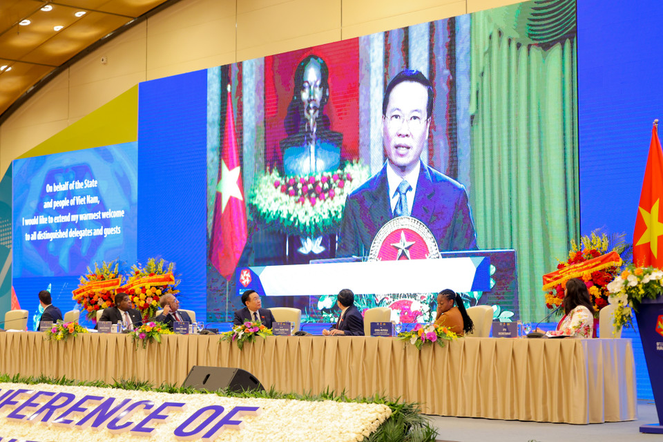 Chủ tịch Nước Võ Văn Thưởng đã có thông điệp gửi tới hội nghị. (Ảnh: Minh Sơn/Vietnam+)