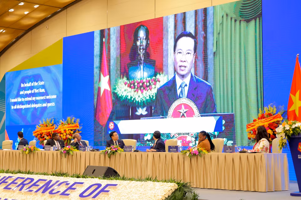 Chủ tịch Nước Võ Văn Thưởng đã có thông điệp gửi tới hội nghị. (Ảnh: Minh Sơn/Vietnam+)