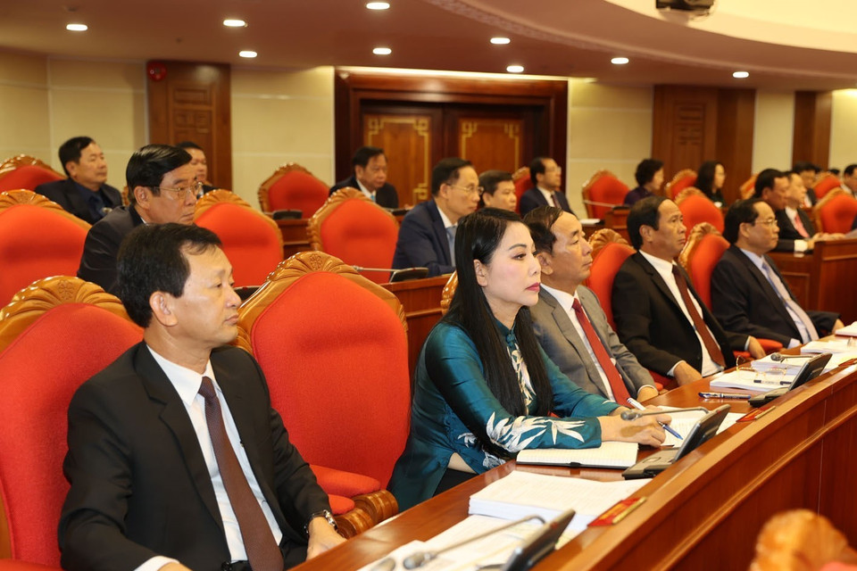 Lãnh đạo Đảng, Nhà nước và các đại biểu dự phiên khai mạc Hội nghị. (Ảnh: Trí Dũng/TTXVN)