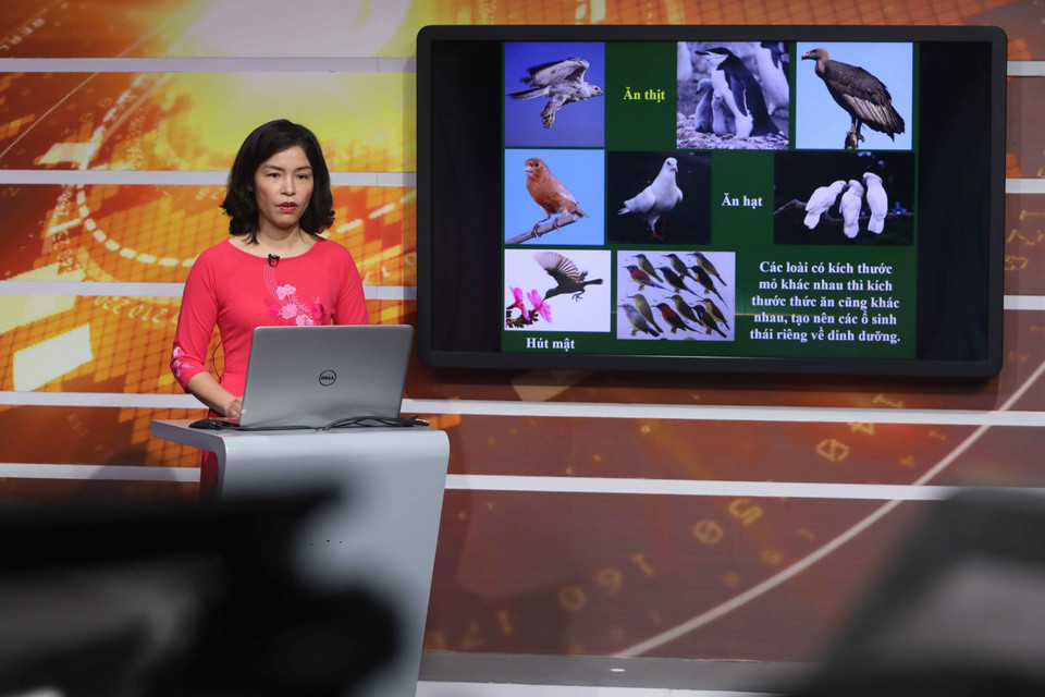 Các bài giảng trên truyền hình là các bài tiếp nối trong chương trình lớp 9 và lớp 12 năm học 2019 - 2020 do các giáo viên giàu kinh nghiệm và có chuyên môn cao giảng dạy, góp phần củng cố kiến thức, kỹ năng cho học sinh trước các kỳ thi tuyển sinh và tốt nghiệp Trung học phổ thông quốc gia năm học 2019-2020. (Ảnh: Thanh Tùng/TTXVN) 