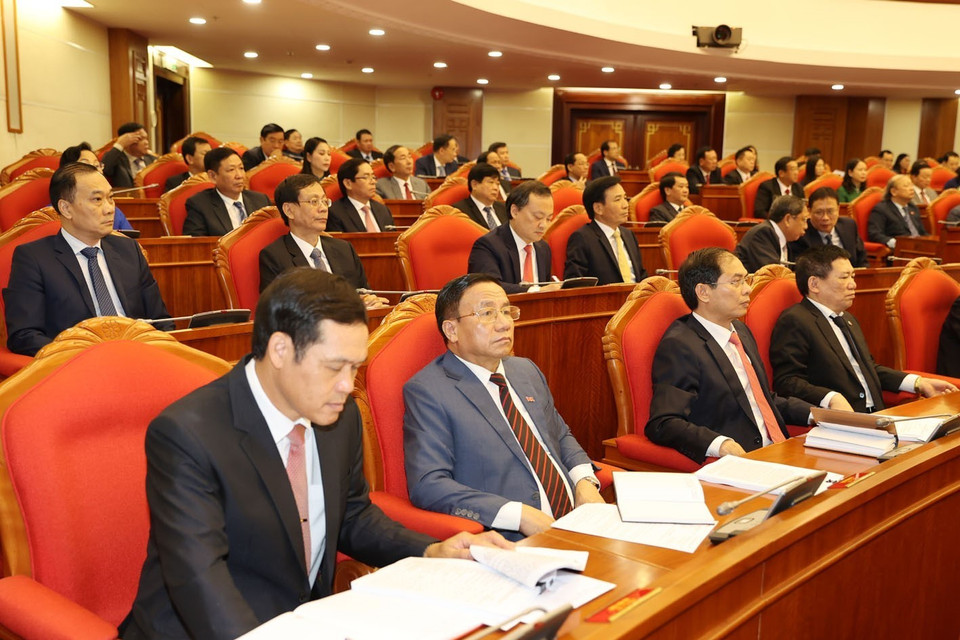 Lãnh đạo Đảng, Nhà nước và các đại biểu dự phiên khai mạc Hội nghị. (Ảnh: Trí Dũng/TTXVN)