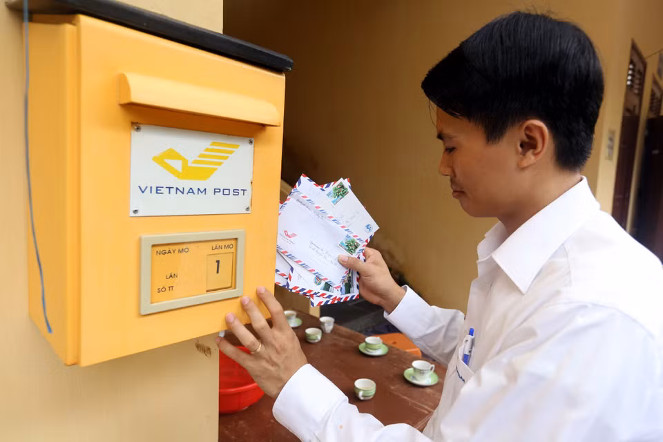 Bưu điện thị trấn Trường Sa. (Ảnh: Danh Lam/ TTXVN)