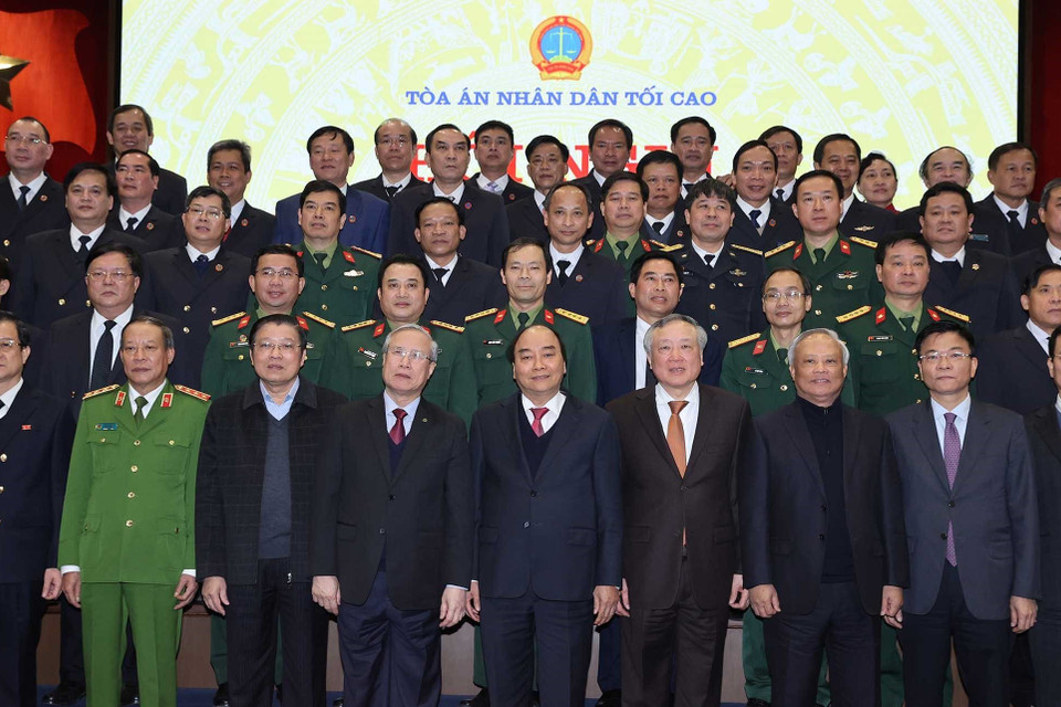 Thủ tướng Nguyễn Xuân Phúc và các đại biểu. (Ảnh: Thống Nhất/TTXVN)