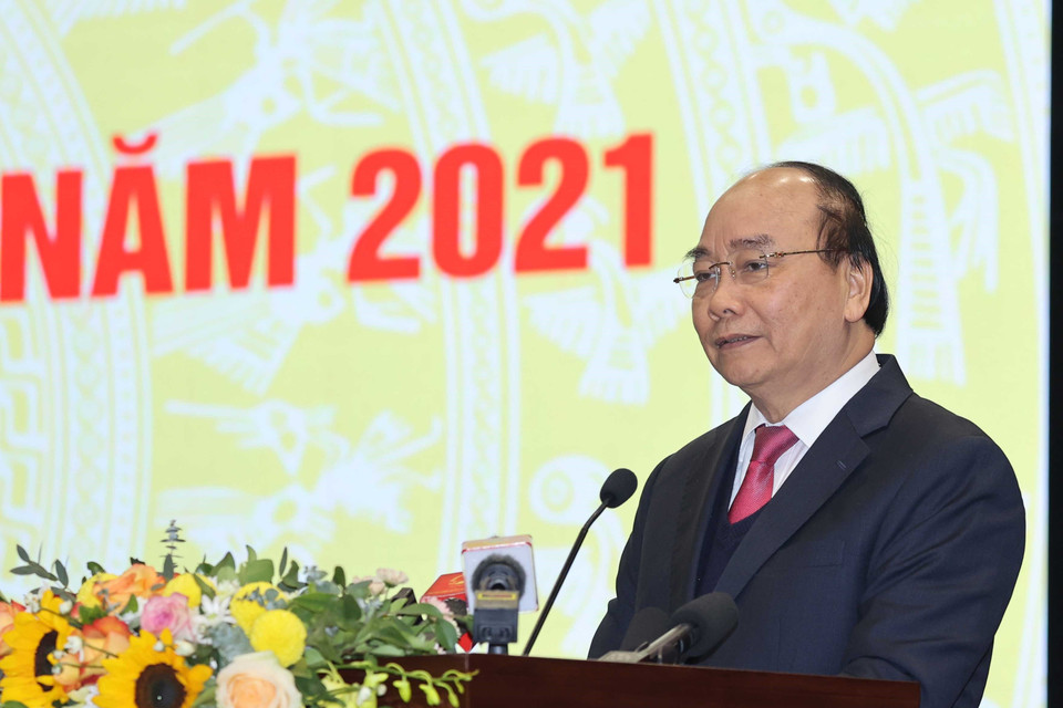 Thủ tướng Nguyễn Xuân Phúc phát biểu. (Ảnh: Thống Nhất/TTXVN)