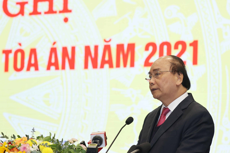 Thủ tướng Nguyễn Xuân Phúc phát biểu. (Ảnh: Thống Nhất/TTXVN)