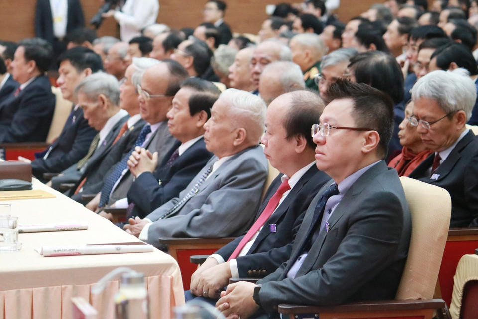 Phó Tổng Giám đốc Thông tấn xã Việt Nam Lê Quốc Minh dự Đại hội đại biểu Đảng bộ tỉnh Nghệ An lần thứ XIX, nhiệm kỳ 2020-2025. (Ảnh: Nguyễn Oanh/TTXVN)