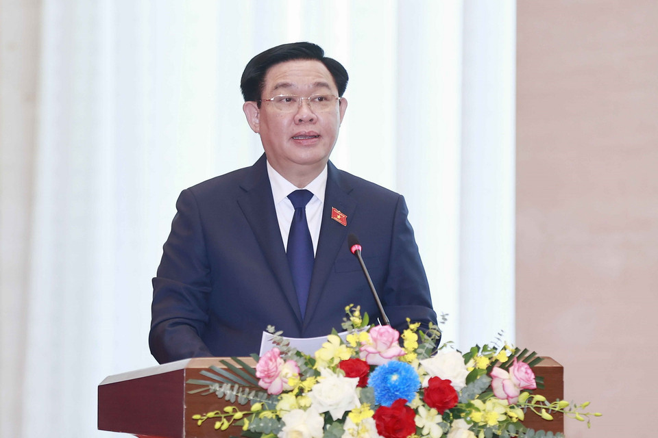 Chủ tịch Quốc hội Vương Đình Huệ phát biểu. (Ảnh: Doãn Tấn/TTXVN)