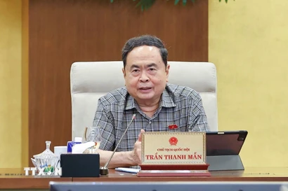 Chủ tịch Quốc hội Trần Thanh Mẫn phát biểu. (Ảnh: Doãn Tấn/TTXVN)