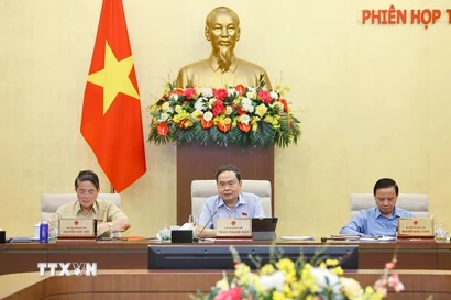 Chủ tịch Quốc hội Trần Thanh Mẫn phát biểu. (Ảnh: Doãn Tấn/TTXVN)