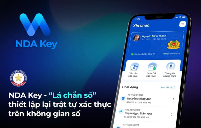 Ứng dụng NDA Key được coi là "lá chắn số" trên không gian mạng. (Nguồn: NDA) ndakey.jpg