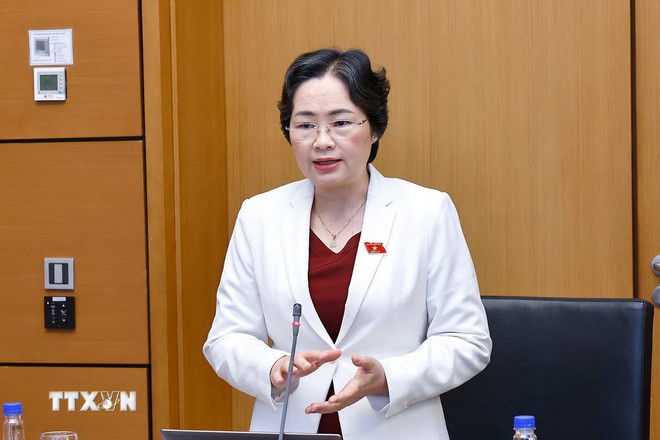 Lo Thi Luyen, delegat från Dien Bien-provinsen, talar. (Foto: Doan Tan/VNA) ttxvn-lo-thi-luyen.jpg