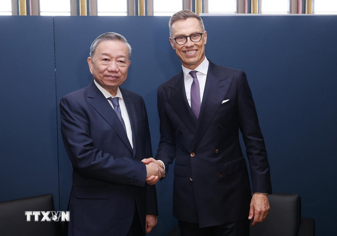 Generalsekreterare och president To Lam träffade Finlands president Alexander Stubb i september 2024. (Foto: Lam Khanh/VNA) ttxvn-tong-bi-thu-chu-tich-nuoc-to-lam-gap-tong-thong-phan-lan.jpg