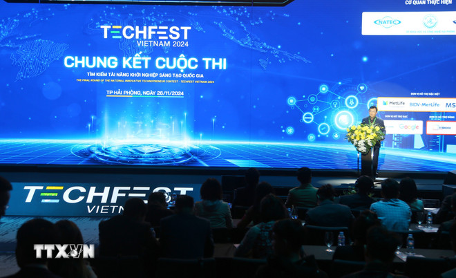 Final round of the National Startup Talent Search Competition - Techfest Vietnam 2024. (Photo: Minh Thu/VNA) ttxvn-tech-fest.jpg