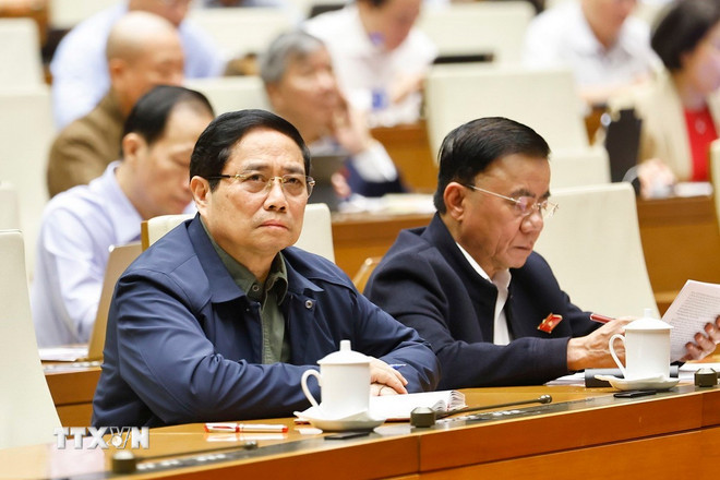 Thủ tướng Chính phủ Phạm Minh Chính dự phiên họp. (Ảnh: Doãn Tấn/TTXVN) ttxvn-thu-tuong.jpg