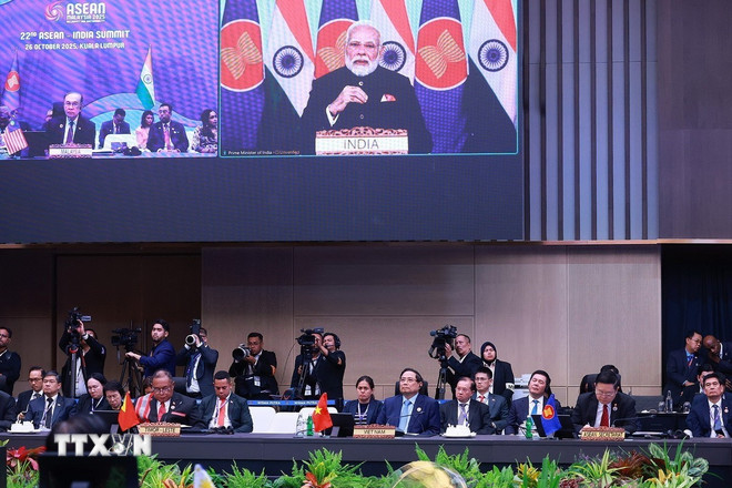 Der 22. ASEAN-Indien-Gipfel. (Foto: Duong Giang/VNA) ttxvn-thu-tuong-tham-du-hoi-nghi-cap-cao-asean-an-do-lan-thu-22-1.jpg