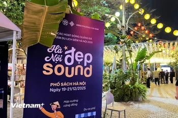 Chuỗi hoạt động “Hà Nội đẹp Sound” vừa chính thức ra mắt tối nay, ngày 19/12, tại không gian Phố Sách Hà Nội. (Ảnh: M.Mai/Vietnam+)