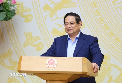 Thủ tướng Phạm Minh Chính chủ trì phiên họp. (Ảnh: Dương Giang/TTXVN)