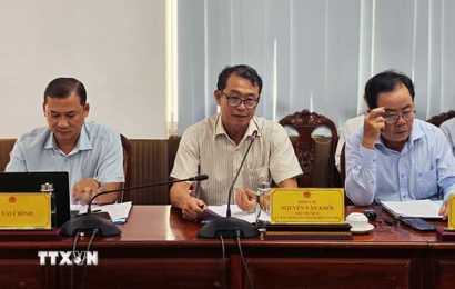 Ông Nguyễn Văn Khởi, Phó Chủ tịch UBND thành phố Cần Thơ, phát biểu tại buổi làm việc. (Ảnh: Ánh Tuyết/TTXVN)